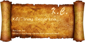 Kálnay Cezarina névjegykártya